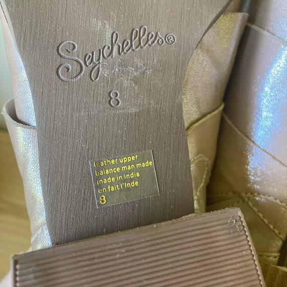 Seychelles Anthropology Champagne Open Ruffle Mid Leather Bootie Size 8 - Picture 6 of 8